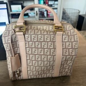 Small Fendi Boston Bag Zucchino Canvas